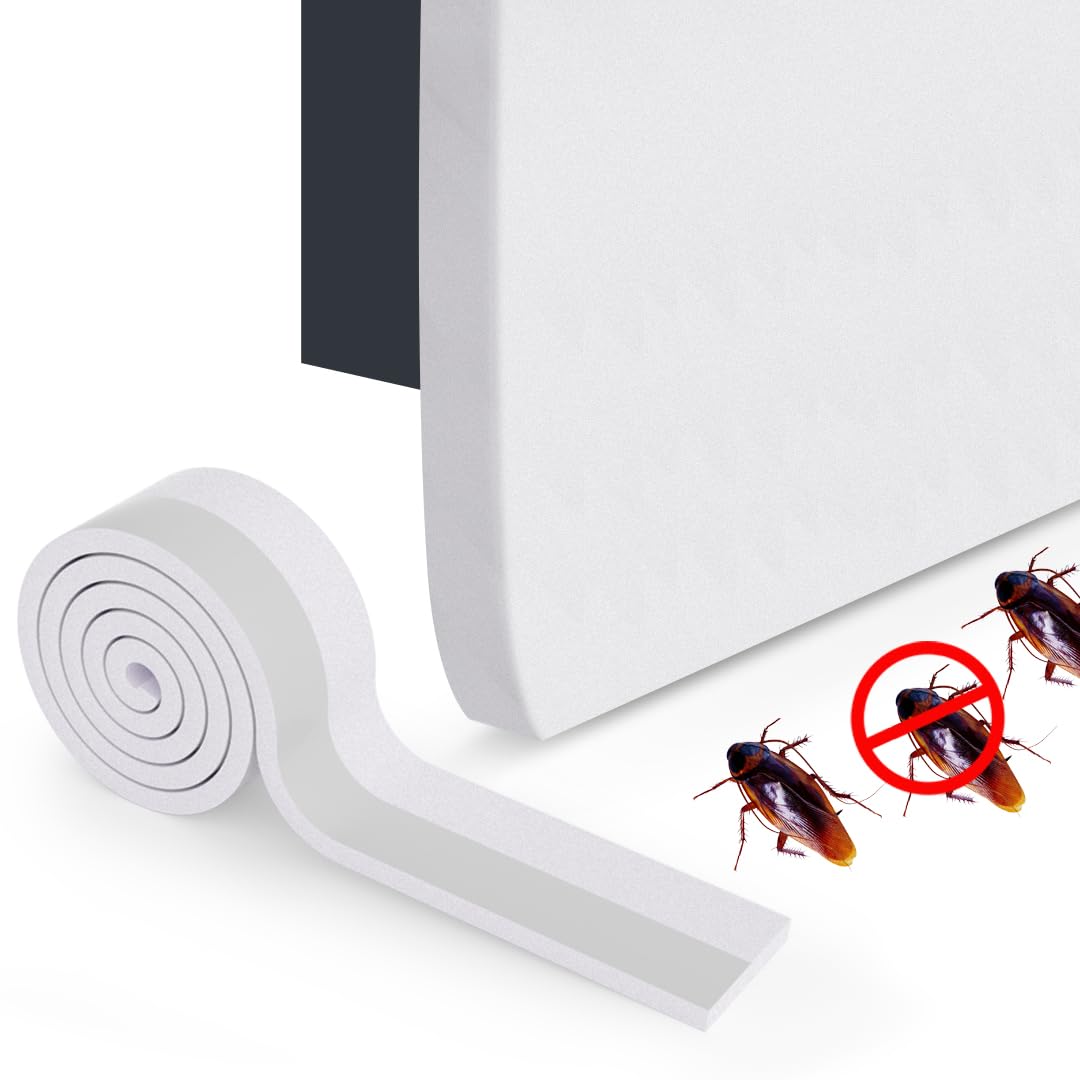 POPYS® Tira de Sellado Mejorado Material EVA con Adhesivo Extra Fuerte | Burlete Puerta Entrada | Burlete puerta en 2 tamaños y colores | Contra Luz, aire, ruido, insectos (4,5 CM x 100 CM, Blanco)