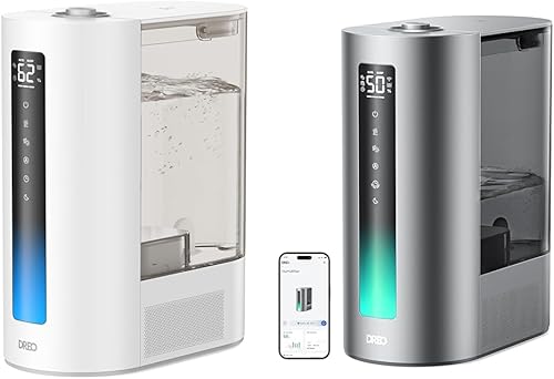 Dreo Humidificadores de 6L para dormitorio y habitación grande, humidificador de niebla fría y cálida para plantas y humidificador inteligente de 6