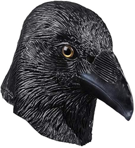 HENGYUTOYMASK - Máscara de látex con cabeza de animal para pájaros, disfraz de Halloween, cuervo segador, accesorios para la cabeza, fiesta para adultos