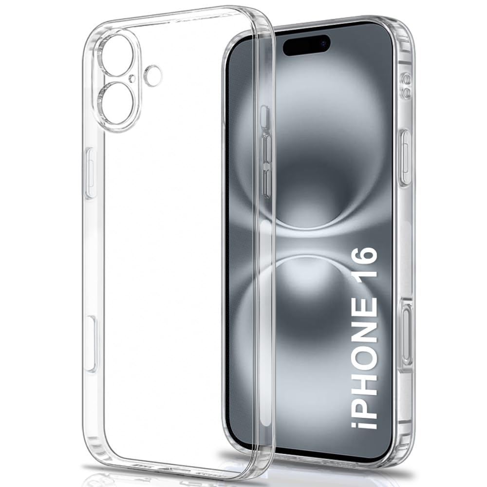 TheGiftKart Best Camera Protection Back Cover Case for iPhone 16 | Ultra Clear Soft Case | Inbuilt Dust Plugs & Anti-Slip Grip | Slim & Protective Back Case Cover for iPhone 16 (Transparent) (B0DFCRX1VM) Amazon Price History, Amazon Price Tracker