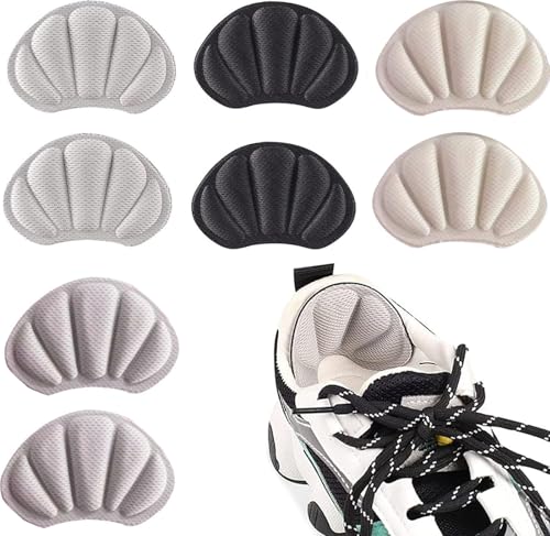 4 paires de talonnettes - Protections de talon épaisses pour hommes/femmes | Chaussures trop grandes Ajusteur | Coussinets adhésifs antidérapants pour un port plus confortable
