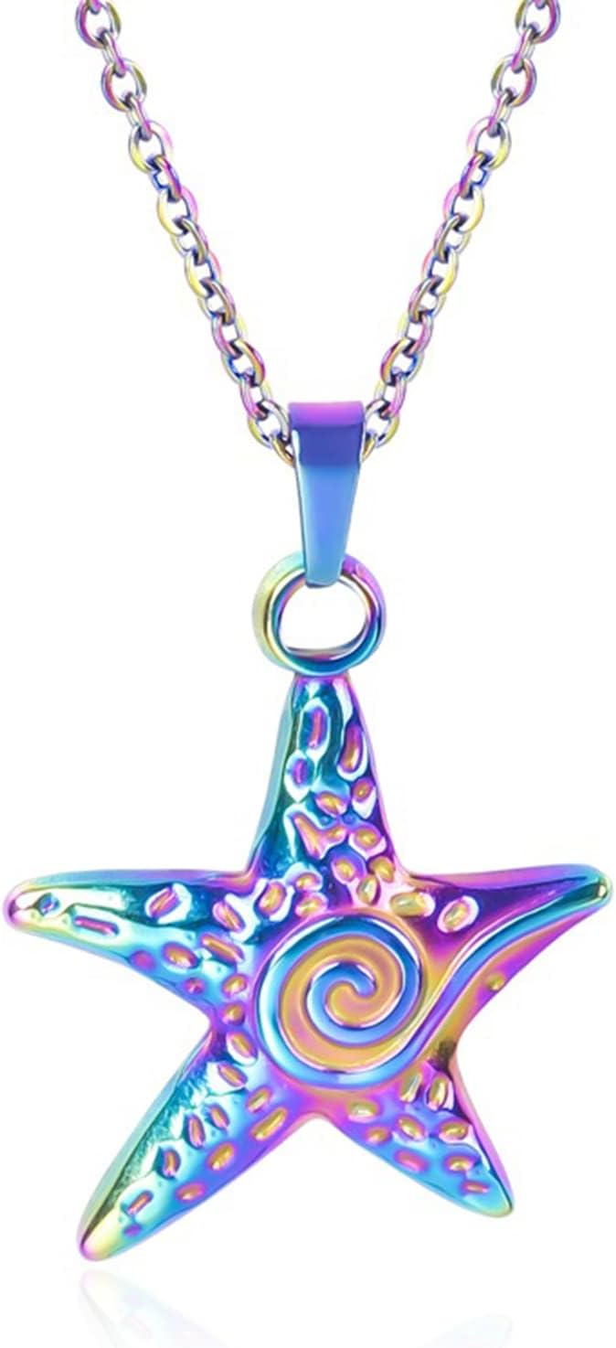 YUNNESSSweet Cool Big-Star Pendant Necklaces Big Starfish Necklace Clavicle Chain for Men Women Couple Jewelry Gift