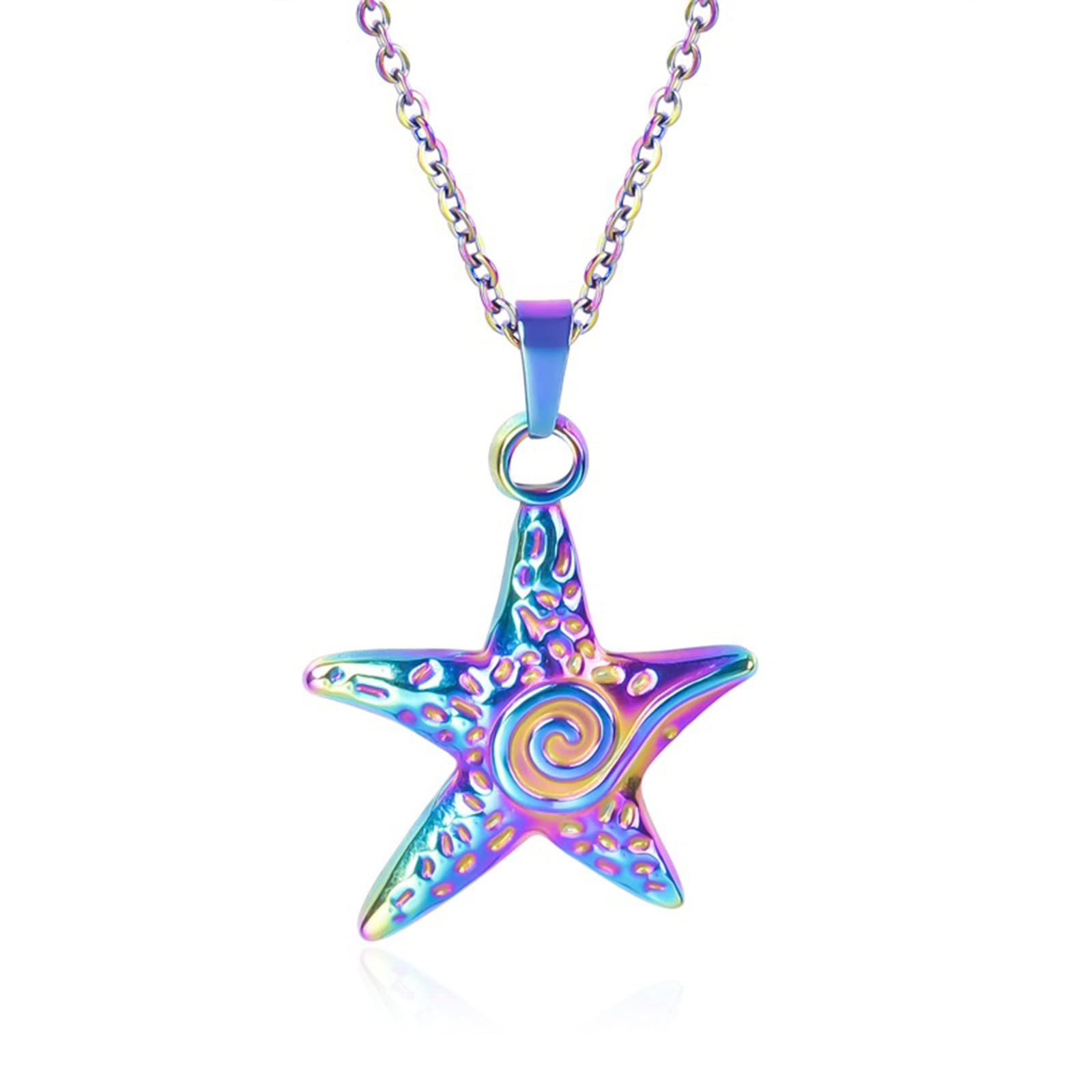 YUNNESSSweet Cool Big-Star Pendant Necklaces Big Starfish Necklace Clavicle Chain for Men Women Couple Jewelry Gift