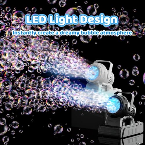 image for SHCKE Automatic Bubble Machine 10 Holes Bubble Blower,Plugin or Batter