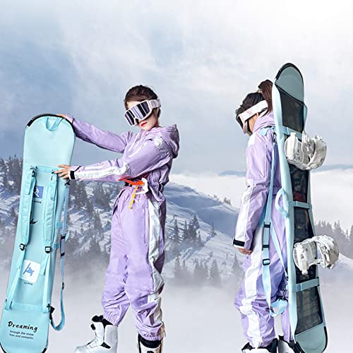 WEALTHY73 Portable All-Round Veneer Storage Bag Snowboard Bag Shoulder Shoulder Protective Cover Thick Wear-Resistant Non-Slip Waterproof,Black,150CM