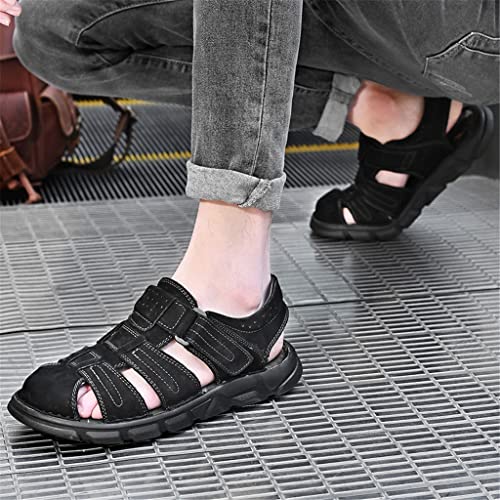 Fashion Men's Casual Sandals Stretch Lightweight Beach Men's Sandals Men's Shoes Flat Shoes(D,38 Code)4