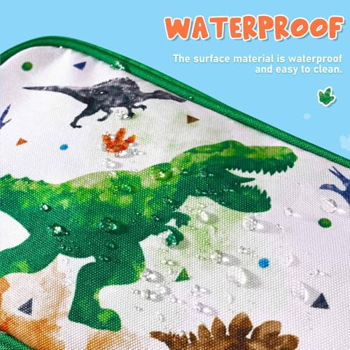 Dinosaur Toiletry Bag - Travel Toiletry Bag for Boys Kids Christmas Birthday Gift Toiletries Makeup Cosmetic Pouch Camping Traveling Toiletry Case Water-resistant Wash Bag Dopp Kit with Mesh Pocket4