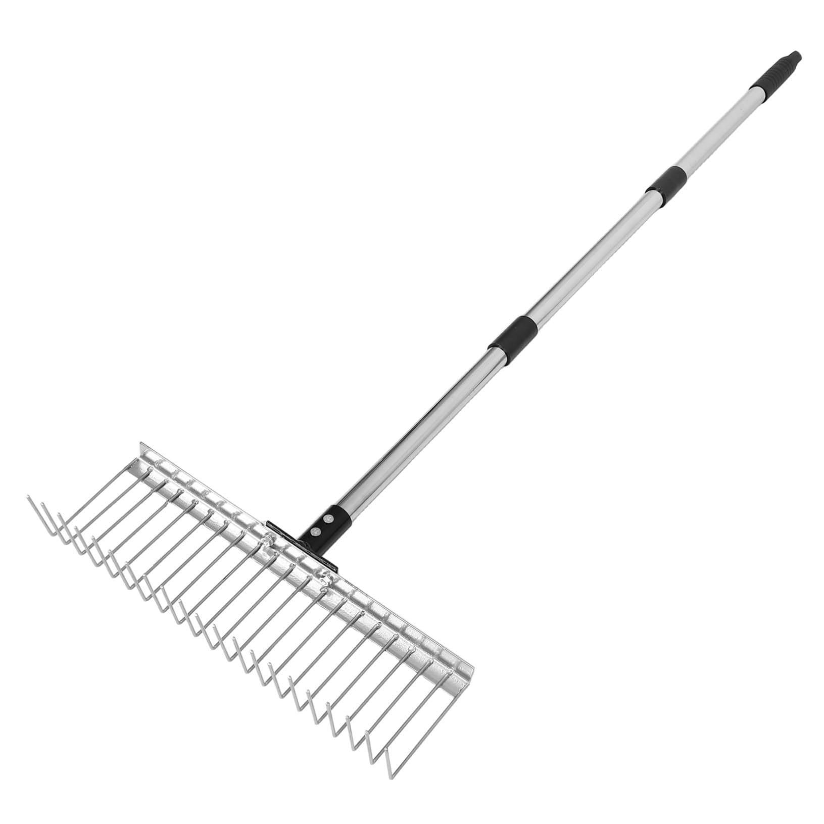 Toyvian Rastrello da Giardino Regolabile in Metallo per Foglie Prato e Terreno Rastrello Telescopico per Giardinaggio Livellamento e Raccolta Foglie