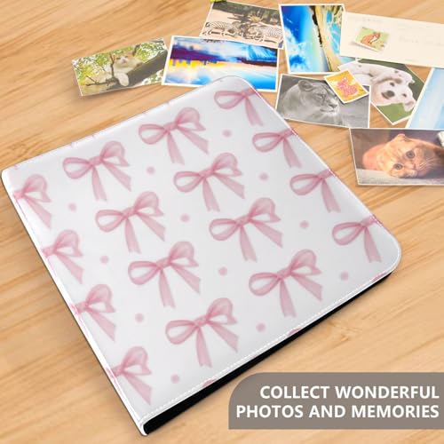 Álbum de Fotos Scrapbook Autoadhesivo Elegante Lazos Cuero PU 3 Anillas 40 Páginas 8x10 para Recuerdos miniatura 5