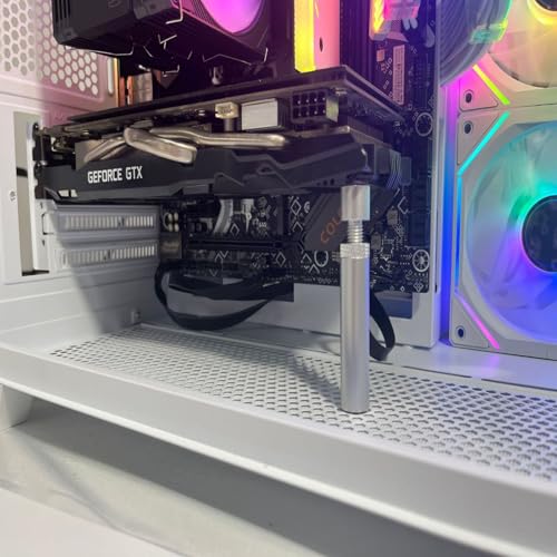 DecorDwell Soporte para Tarjeta Gráfica GPU, Soporte para Tarjeta de Video, Graphics Card Holder Aleación de Aluminio Ajustable con Imán, Plateado - imagen 5