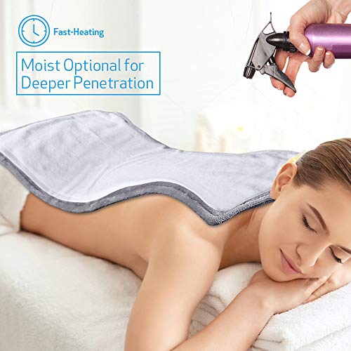 Electric Heating Pad, Large Fast Heat Therapy Wrap, Dry/Moist Heat Pad for Cramps, Pain Relief for Abdomen, Neck, Shoulder, Arms, Legs, Back and Waist 12" X 24", 2 Hours Auto Shut Off - Thumbnail 3