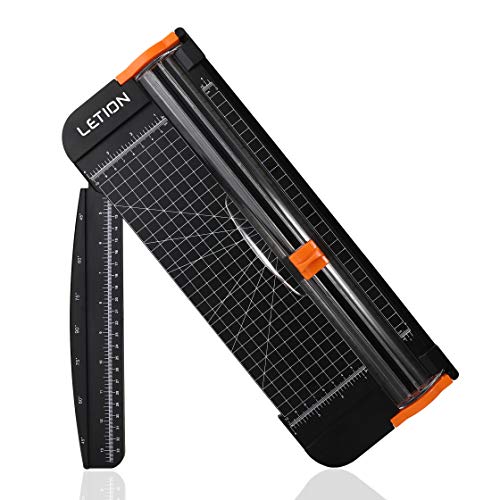 LETION ペーパーカッター A4対応 12枚裁断 軽量 (黒)