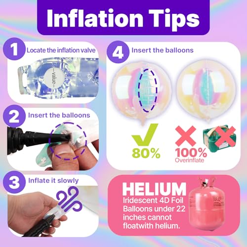 Image of PartyWoo Iridescent Foil Balloons 6pcs Large Round Giant Jumbo 4D Balloons