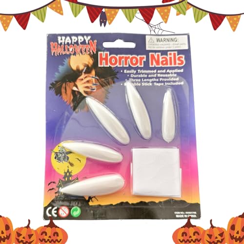 Ughie Press On Gótico – Uñas postizas de cobertura largas 10 piezas – Decoración para Halloween fiestas disfraces de vampiro