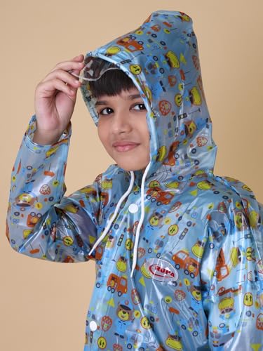 Image of Rupa Unisex Pvc Kid Rainwear For Kids, Waterproof Pvc Rain Standard Length Jacket With Carry Bag, Teddy Printed Design, Pack Of 1