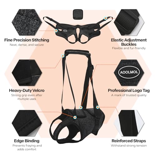 Image of Dog Sling for Medium Large Dog Rear Leg, Lift Harness Provide Support with Muscle Atrophy and Joint Problems for Elderly Injured Arthritic Pet, Dog Weak Rear Legs Provides Rehabilitation Aid