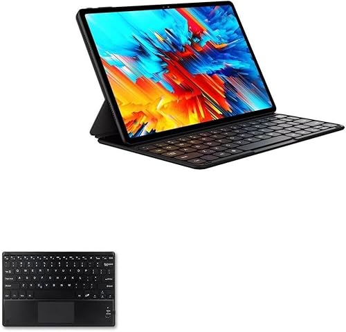 BoxWave Teclado compatible con Chuwi HiPad Max - Teclado Bluetooth SlimKeys con Trackpad, teclado portátil con trackpad, negro azabache