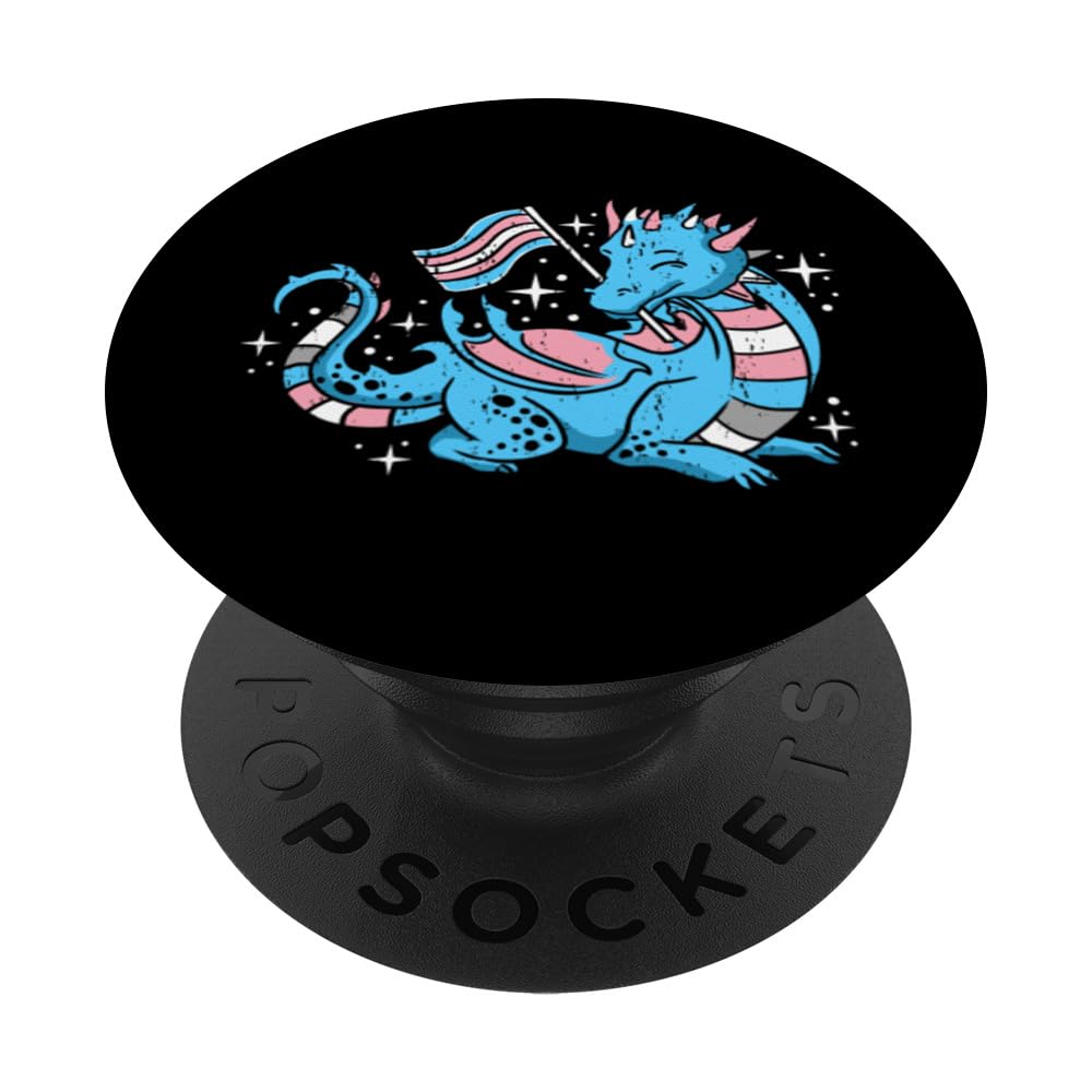 Trans Pride Dragon Vintage PopSockets Adhesive PopGrip
