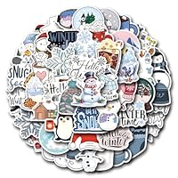 RUISPEED 55 Pieces Winter Stickers for Kids – Waterproof Vinyl Stickers for Decorating Laptops, Bottles, Notebooks, Ideal as Christmas Party Gifts
