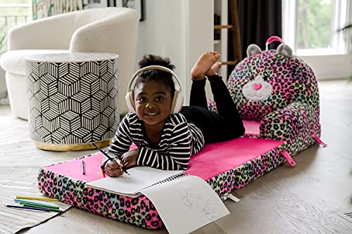 Soft Landing Amazon Exclusive Elite Seats-Premium Character Sofa Seat & Transformable Fold-Out Lounger with Carrying Handle – Leopard