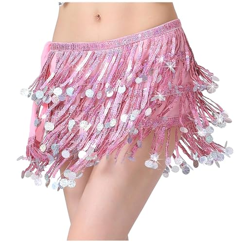 Genérico Disfarces Carnaval Adulto Wonder Falda Mujer de Lentejuelas Increibles Fatos Carnaval Mulher Disfraces Hippies de Invierno Danza del Vientre Ropa Fiesta Mujer Rosa One Size