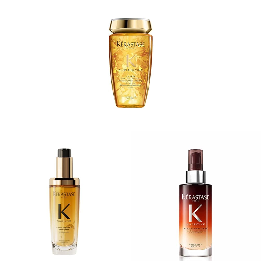 Kerastase Elixir Ultime Shampoo 200ml L'Huile Originale 75ml Night Serum 90ml