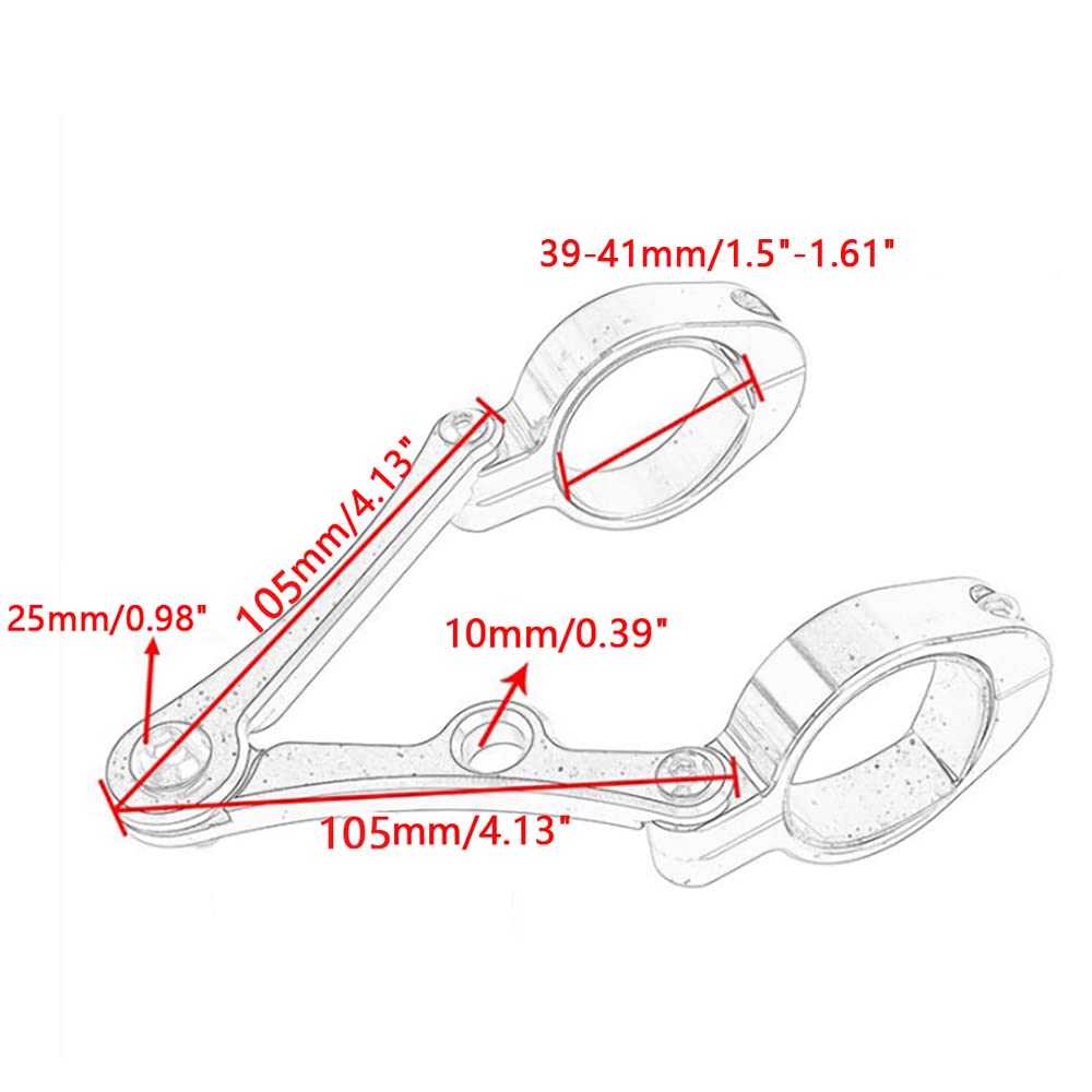 Riloer 1-Paar Motorrad Modifizierte Scheinwerfer CNC Halterungen Passend für H-arley H0N-DA K-awasaki S-uzuki Y-amaha B-S-A Modelle mit 39/41 Gabelrohr Durchmesser, Head Light Montagehalterungen
