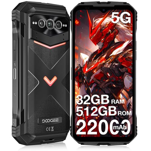 DOOGEE V MAX Pro(2025) 5G Rugged Phone,22000mAh,32GB+512GB/TF 2TB,Android 14 Rugged ...