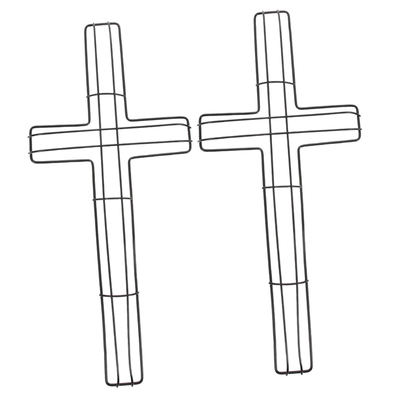 HOODANCOS 2Pcs Wreath Frame for DIY Cross Decoration Reusable Metal Wire Support for Home Office and Festive Occasions for Floral Arrangements and Holiday Displays