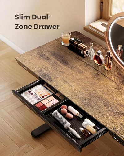 Image of ARTIKEL Case 1.0 Electric Height Adjustable Office Table DIY|100 Kg Wt.|Smart Panel USB & Type C & Collision Sensor|Sit Stand Computer Desk|120 X 60 Cm| Brown (Vintage Brown)