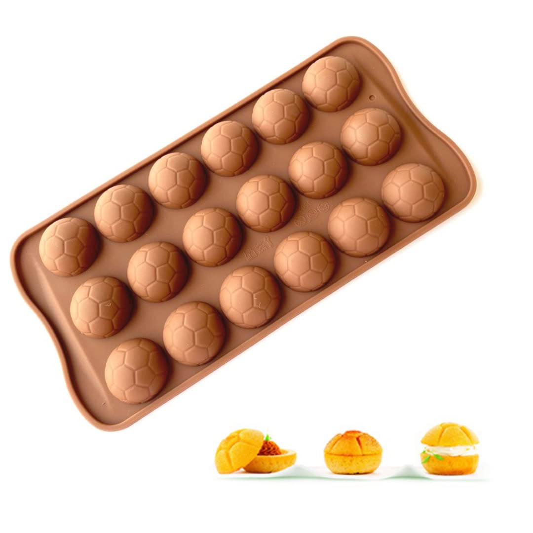 Skytail 18 Cavities/Slot Football/Soccer Shape Chocolate Mould, Cake Decorating Cupcakes Decoration Football Theme Chocolate Mold. Ice Cube, Jelly, Fondant, Gummy, molds-image-7