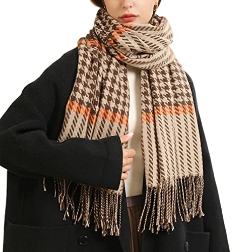 Miękki Szal Kobiety Tartan Szalik Wrap Długie Tassel Kobiet Foulard Casual Ciepła Tłumik Moda Długi Stule Dla Prezent Szalik Na Co Dzień(L)