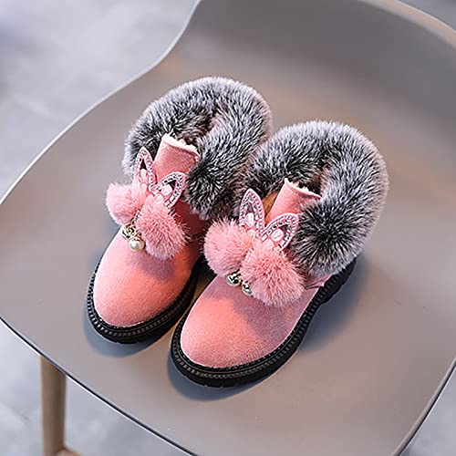 sfdgfhyf Solid Color Boots for Little Kid Kids Baby Girls Warm And Soft Shoes Shoes Fashion Hairball Cotton Boots Snow3
