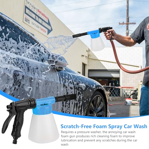 SUNJULY Auto-Schaumpistole, 900ML Multifunktionale Auto Reinigung Schaum Pistole, Einstellbare Profi Schaum Waschpistole für Auto-und Motorrad Gärten Waschen Werkzeug fit Gartenschlauch SchaumsprüHer