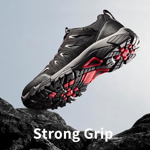 Image of SHULOOK Men's Waterproof Hiking Shoes Lightweight Anti Slip Outdoor Ankle Boots Breathable Hike Trekking Trails Shoe