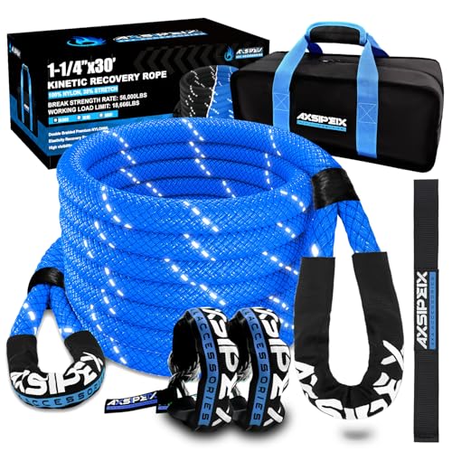 AXSIPEIX 1.25in x 30ft Kinetic Recovery Rope Kit