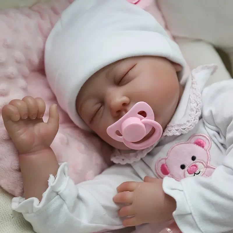 ZIYUI 22 Inch 55 cm Sleeping Baby Girl Doll Soft Silicone Vinyl Realistic Handmade Toddler Child Birthday Gift Toy