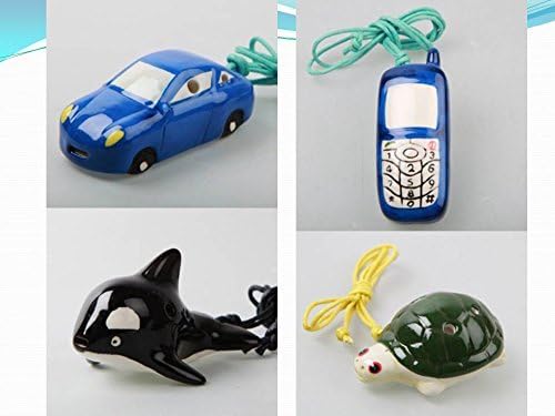 Combo 4 Holes Novelty Pendant Ceramic Ocarina - Great Gift, Dexterous, Easy to Carry and Learn. Linn's Arts!