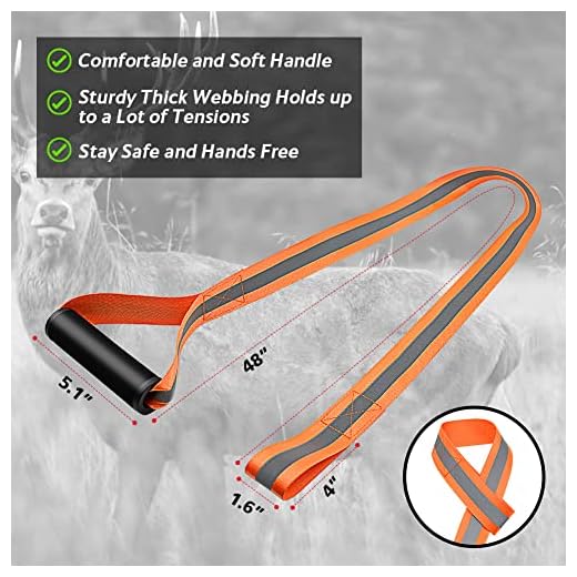 2 Pack Deer Drag and Harness, Deer Drags Rope for Hunting Gear, Makes Dragging Easy Quick and Easy to Use Hunting Gear for Deer Hunters-Orange