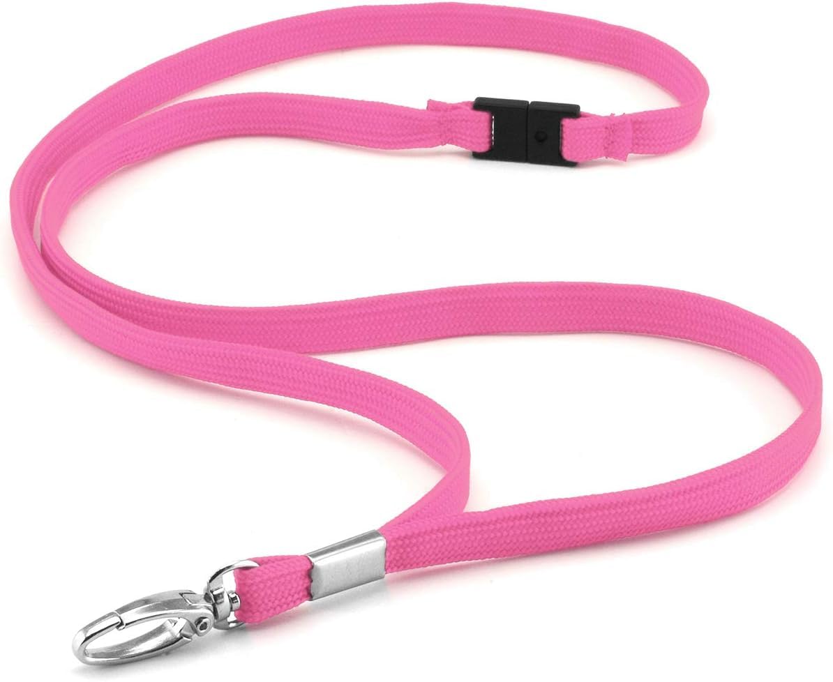 Ckb Ltd Pink Premium Lanyards With Breakaway And Swivel Metal Clip For Id Card Holder Lanyard Plain ( Pack Of 10)