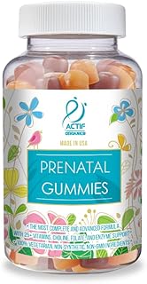 Actif Prenatal Gummies with 25+ Organic Vitamins and Organic Herbal Blend - Non-GMO, 100% Vegetarian, 90 Count, Made in USA