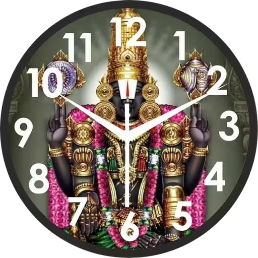Image of Devansh Crafts Wall Clock Decorative Designer and Stylish Glass Analog Wall Clock Suitalbe for Living Room Hall Bedroom, Office (Balaji Divine)