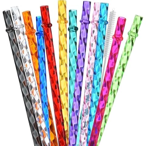ALINK Pack of 12 Colourful Reusable Straws Cover