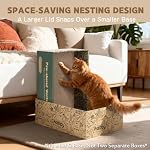 6 Pack Cat Scratch Pad with Nested Boxes, Space-Saving Cat Scratcher Set, Reversible Pads with 2 Lounge Beds for Indoor Cats & Kittens - Image 5