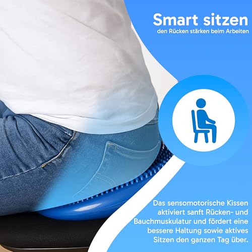 Retoo Ballsitzkissen mit Pumpe, 34cm Durchmesser, Balancekissen, Orthopädisches Sitzballkissen, Luftkissen, Pad, Sitzkissen, Bürostuhl, Balance Kissen für Core, Yoga