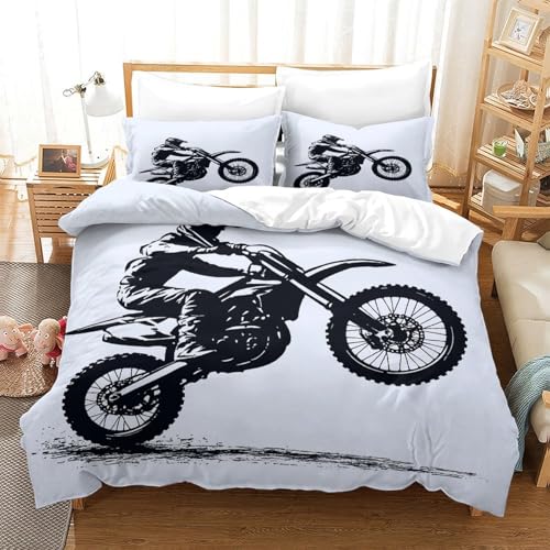 Housse de couette anti-tache motocross pour un lit King size propre et moderne - 3