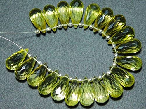 Lemon Quartz Faceted Teardrops LKBEADS pour création bijoux