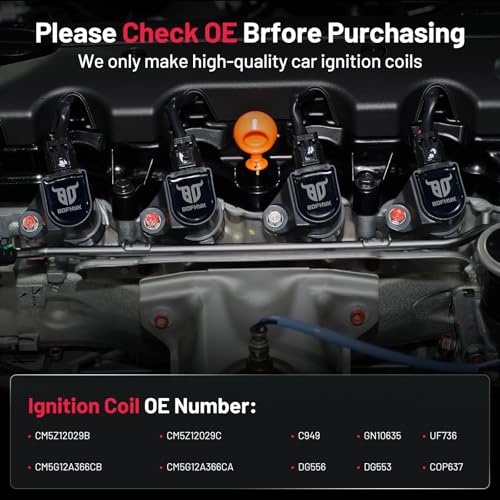 Image of BDFHYK Ignition Coil Packs Compatible with EcoSport Focus Fiesta l3 1.0L 1.5L 2014 2015 2016 2017 2018 2019 2020 2021 Coil for UF736 CM5Z12029B CM5Z12029C C949 GN10635 COP637 DG556 DG553 Set of 3