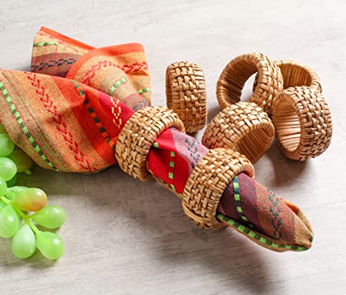 Lightnpro Natural Rattan Decorative Napkin Rings Set of 12, Serviette Napkin Rings Bulk for Party Decoration, Table Top Décor for Dinning Table, Everyday, Christmas, Easter Family Gatherings by Light & Pro - Image 2