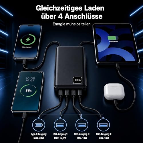 Flowhole Powerbank 50000mAh, 22.5W Power Bank Schnellladung – Ansicht 4